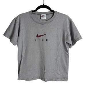 Grey & Red Nike Vintage Nike Striped T-Shirt